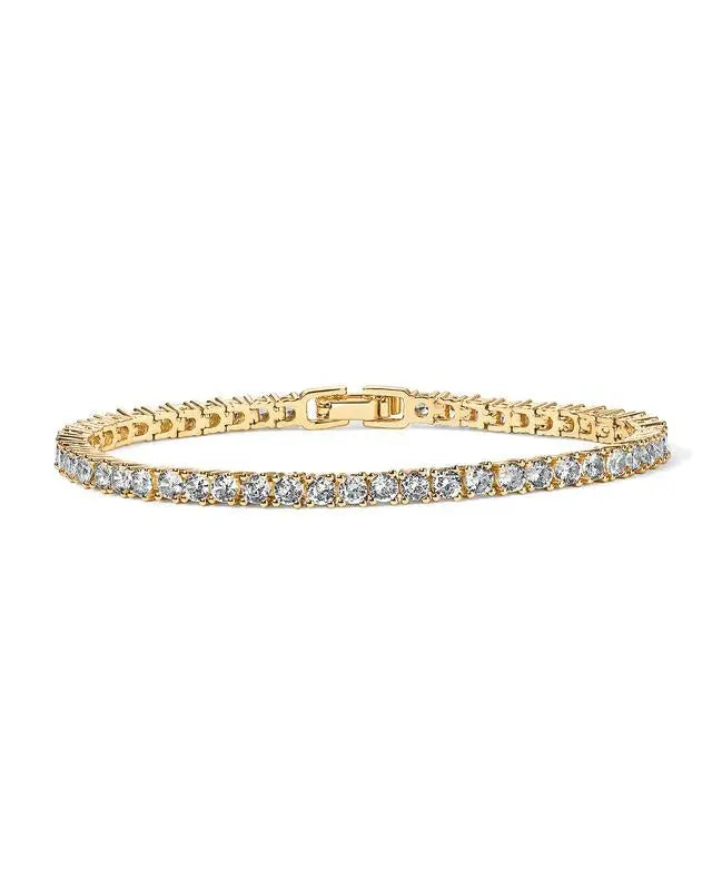 Pulsera de tenis brillante con cristales y elegante diseño