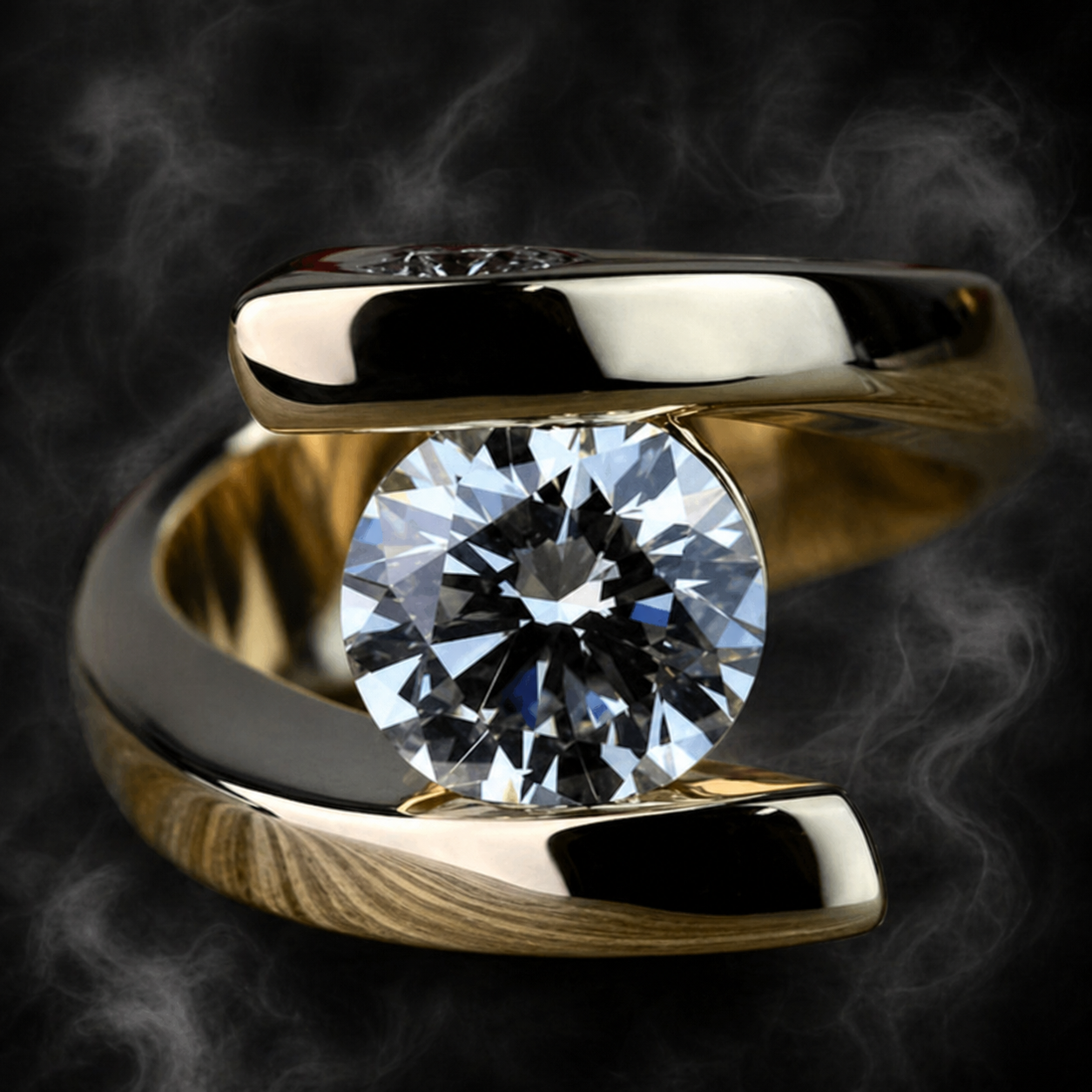 Anillo de acero inoxidable con piedra circonita