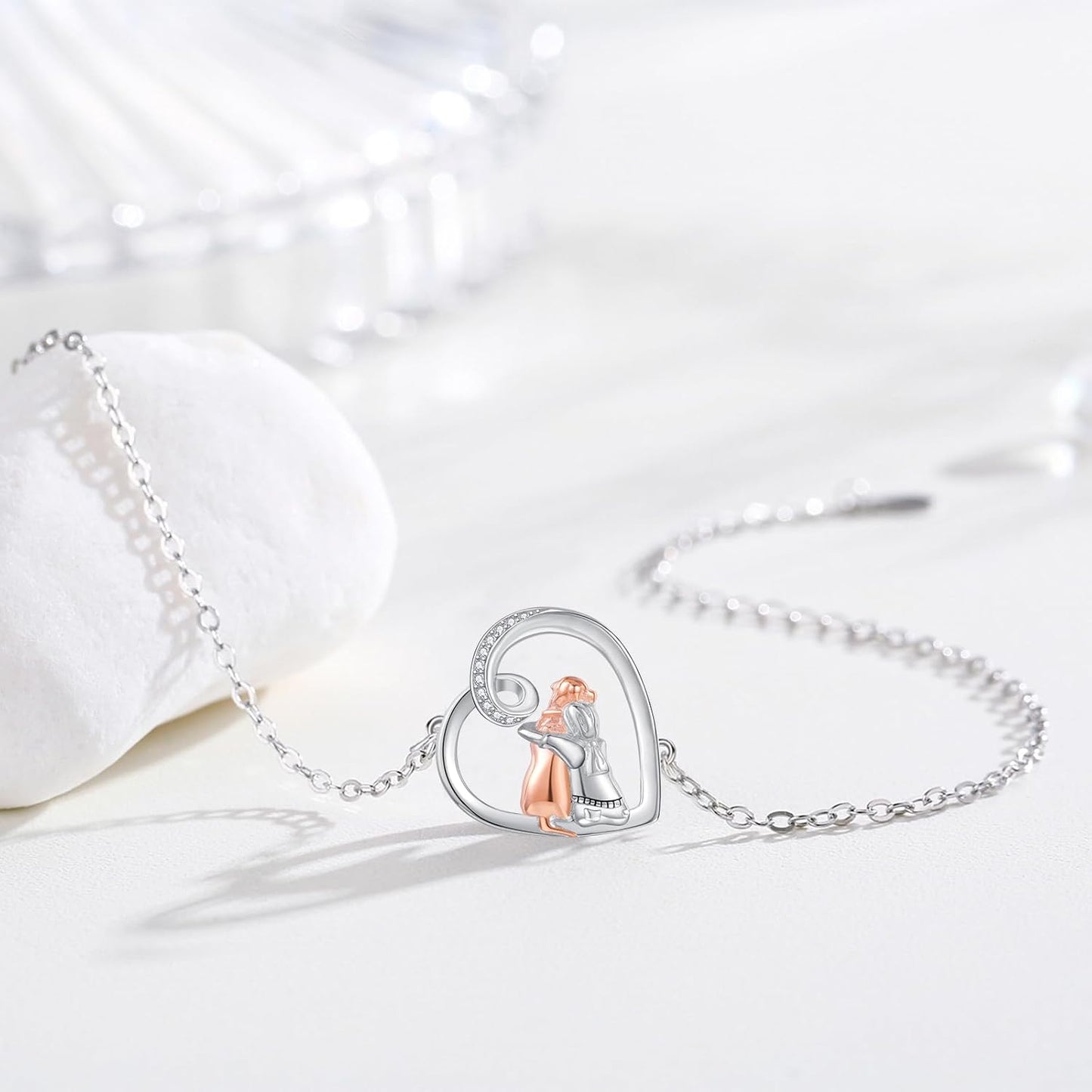 Pulsera de corazón: abrazo entre personas y mascotas