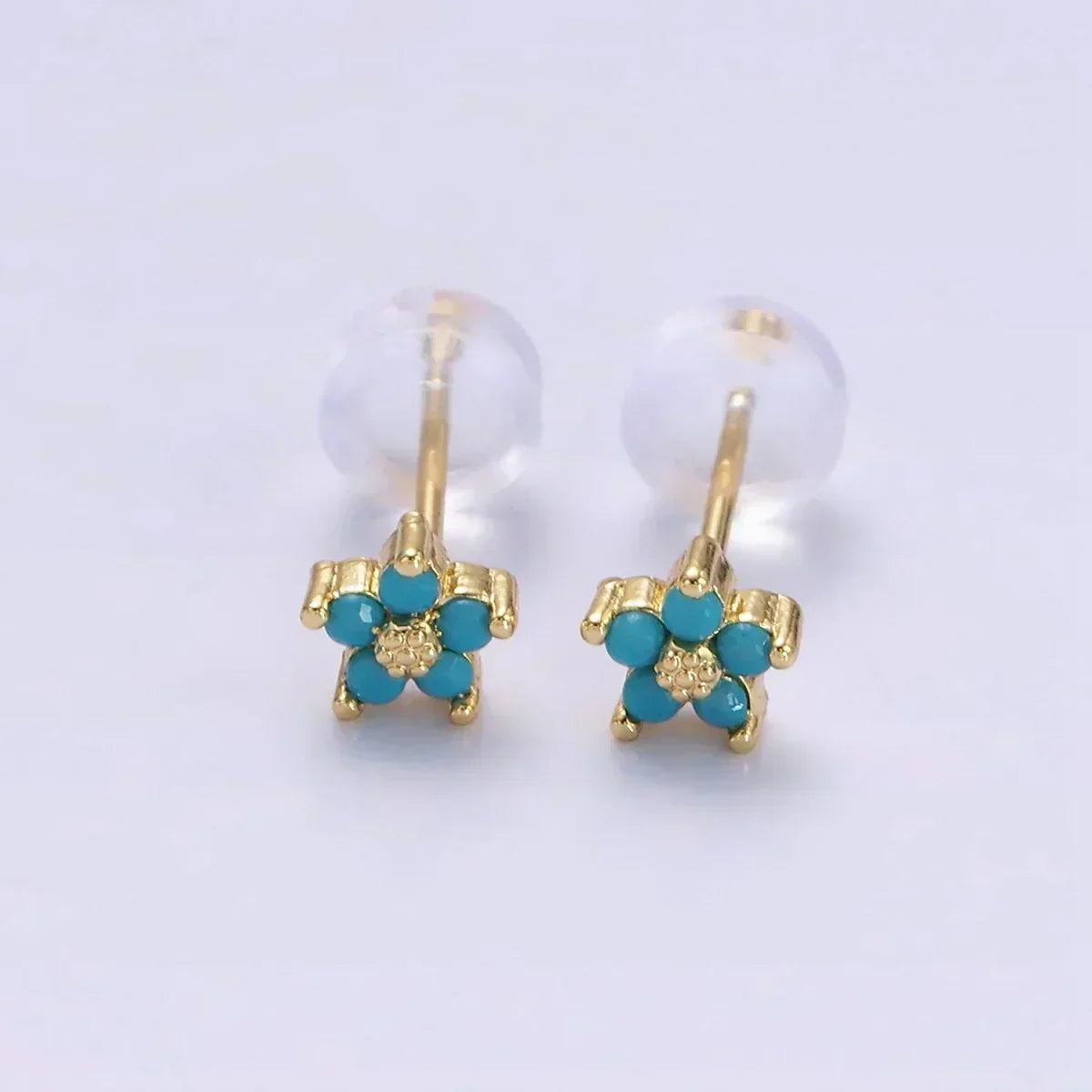 Pendientes de flores con circonitas de colores