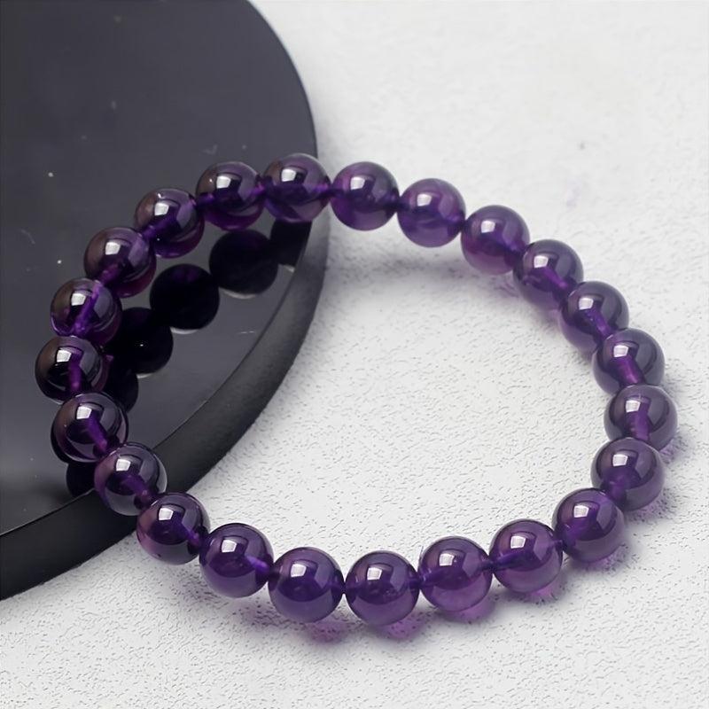 Elegante pulsera de cuentas de amatista para armonía espiritual y estilo