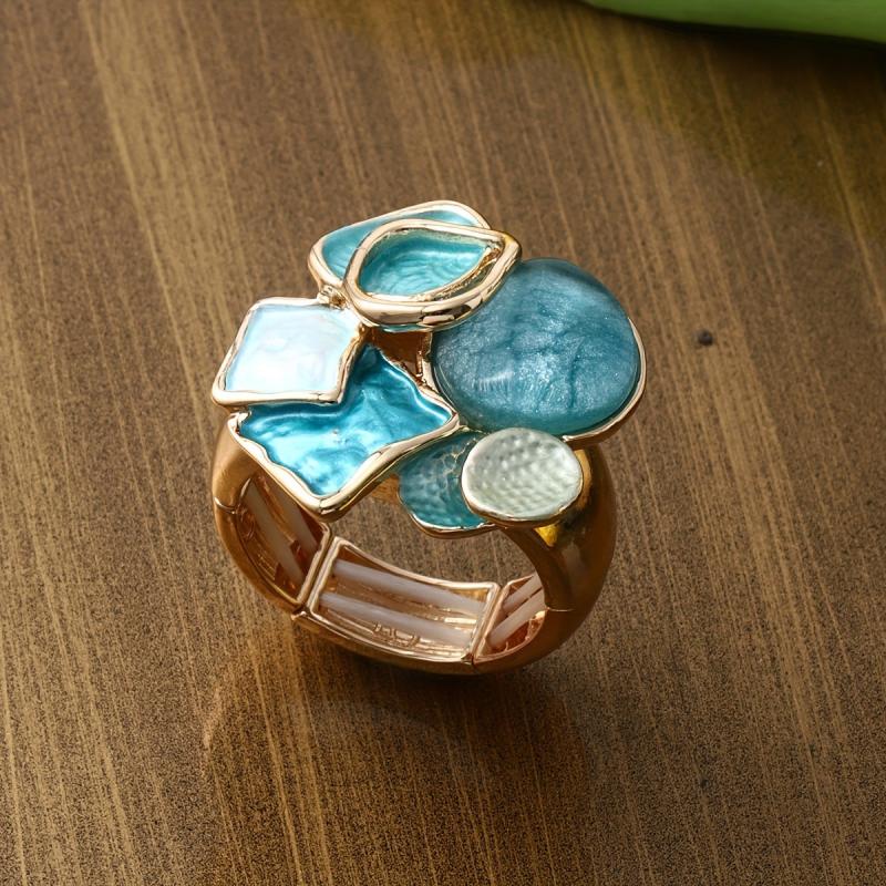 Anillo Multiforma con Piedras en Tonos Turquesa