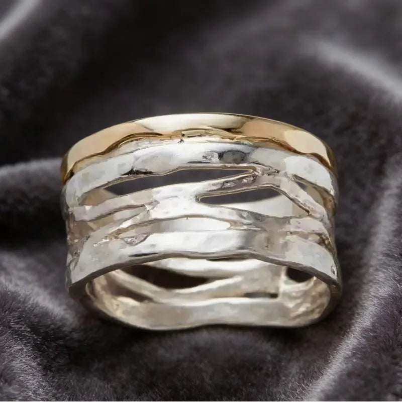 Anillo Vintage Apilado de Acero Inoxidable – Estilo Boho Elegante