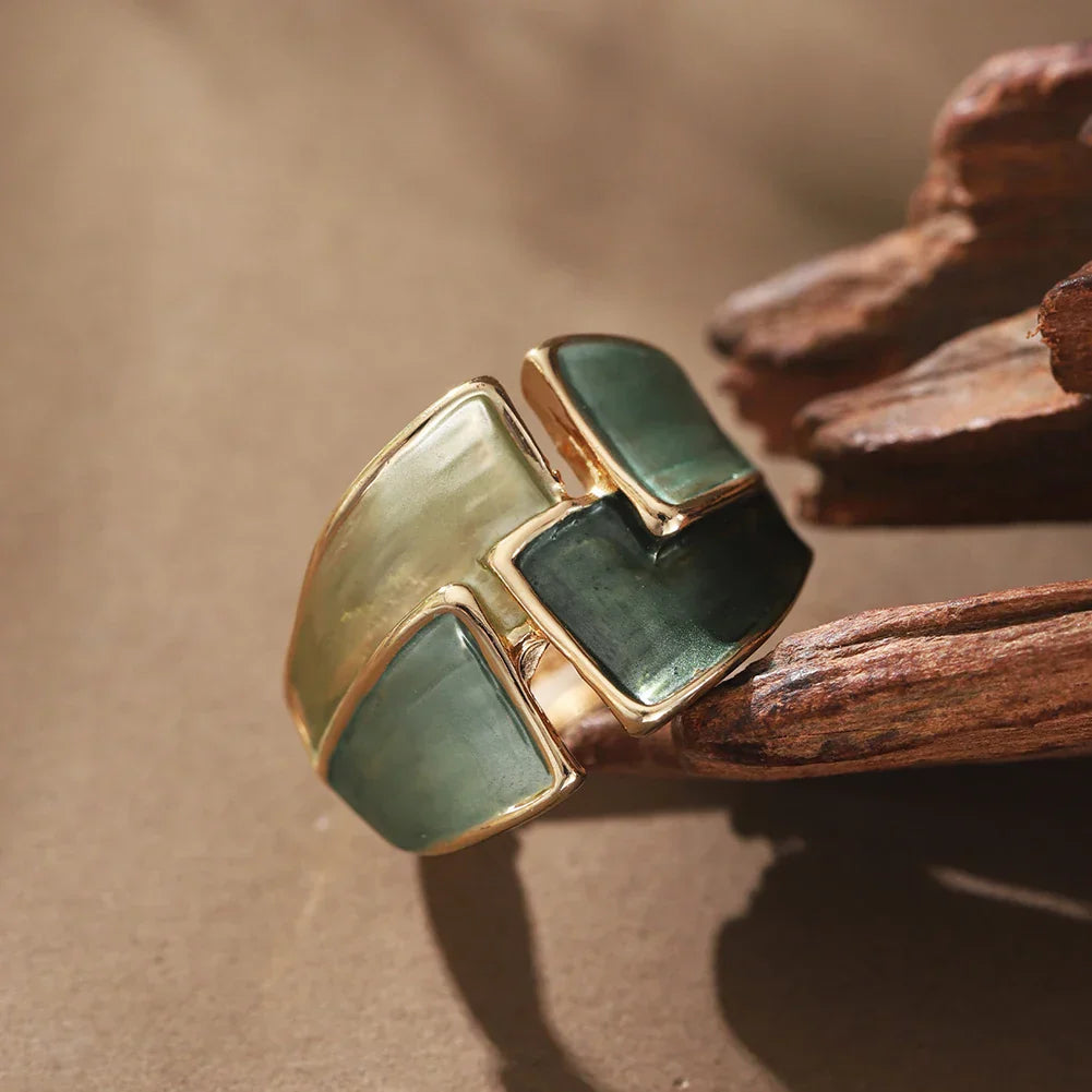 Anillo Geométrico Esmaltado