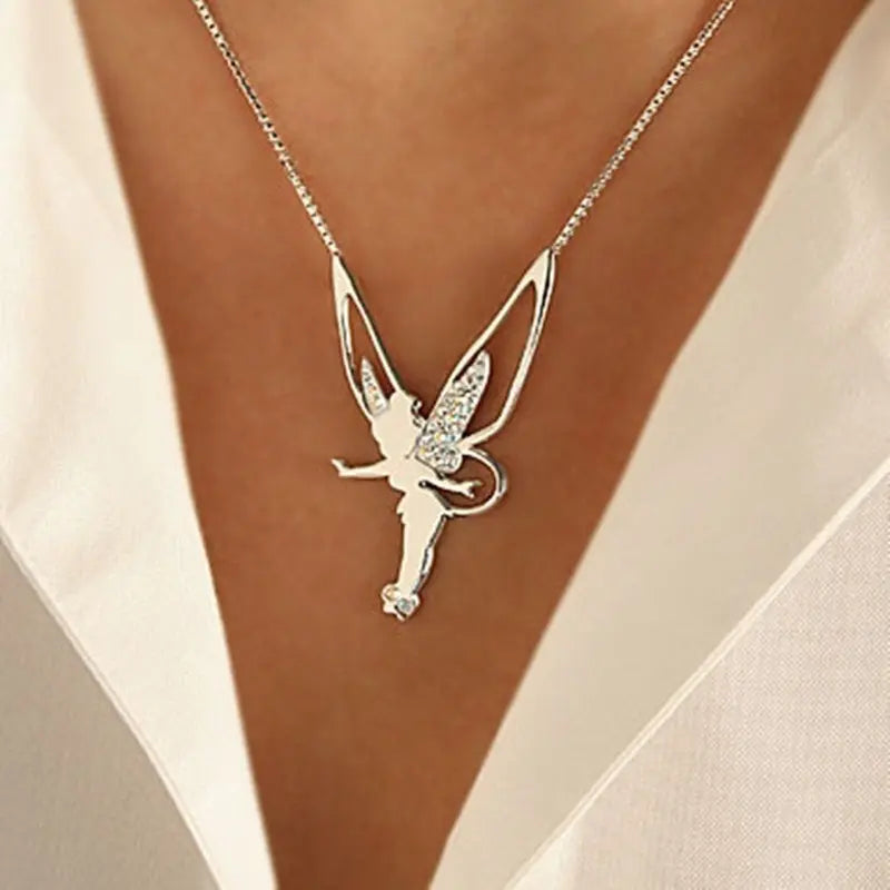 Collar de hadas con purpurina bañado en oro para un look mágico