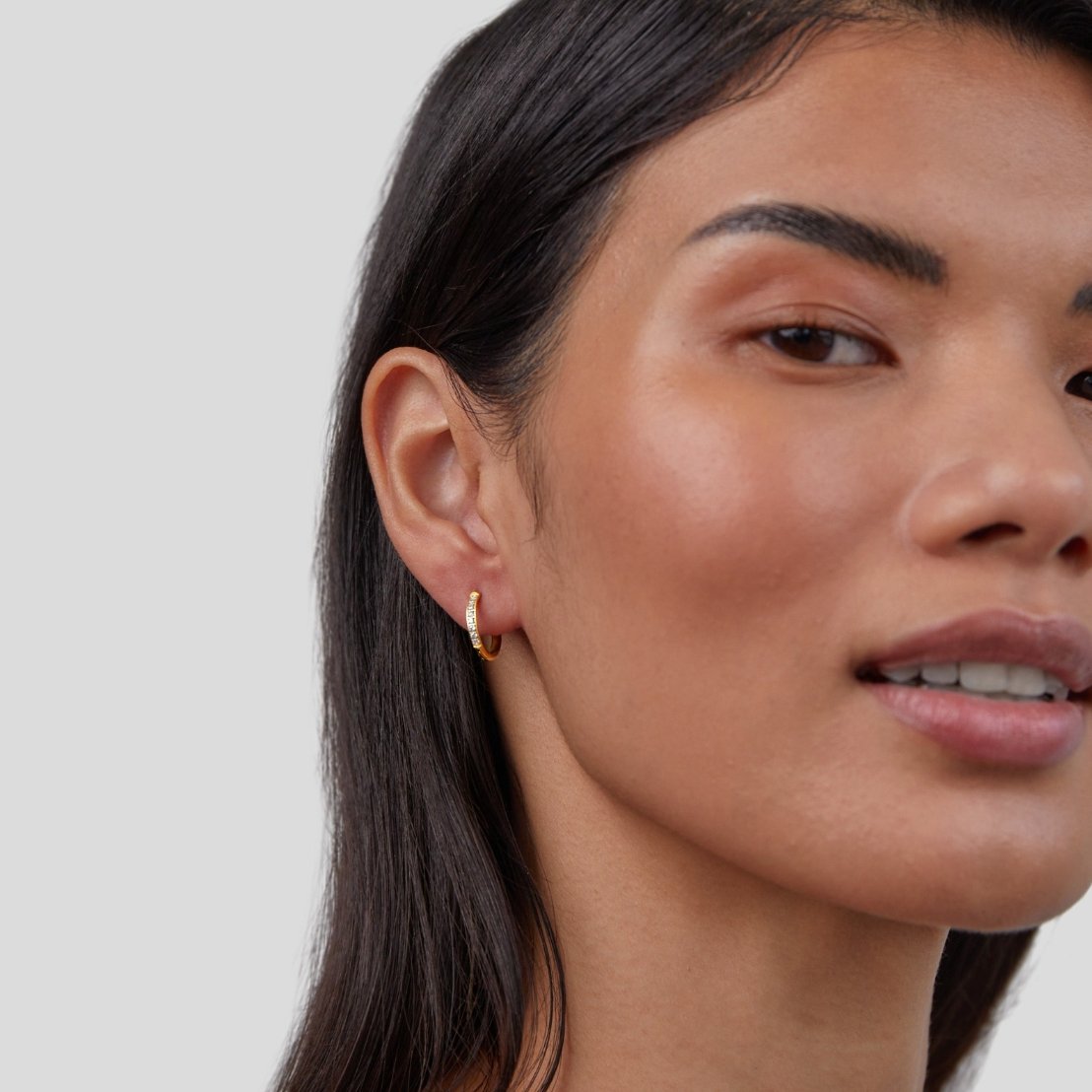 Pendientes de Aro Brillantes con Circonitas