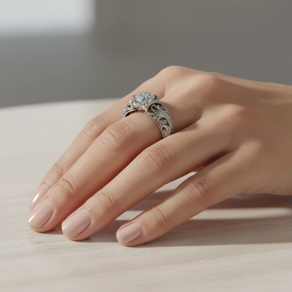 Anillo Exótico de Plata con Cristal
