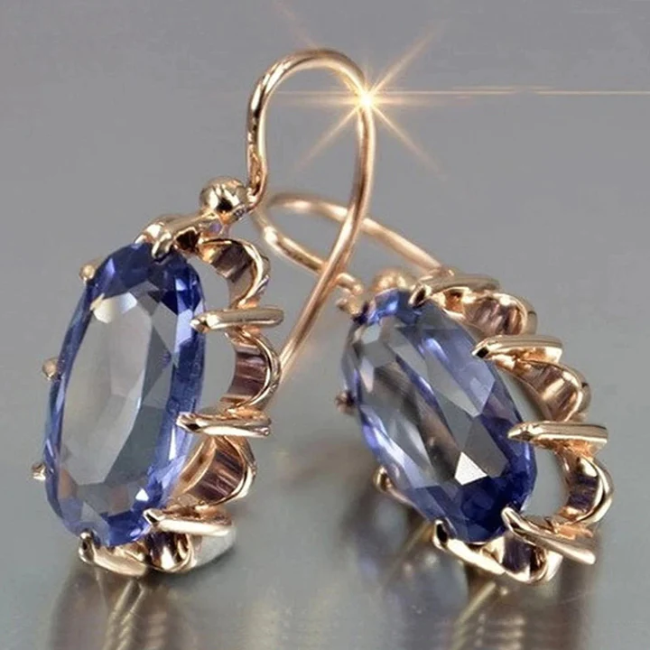 Pendientes vintage de circonitas azules
