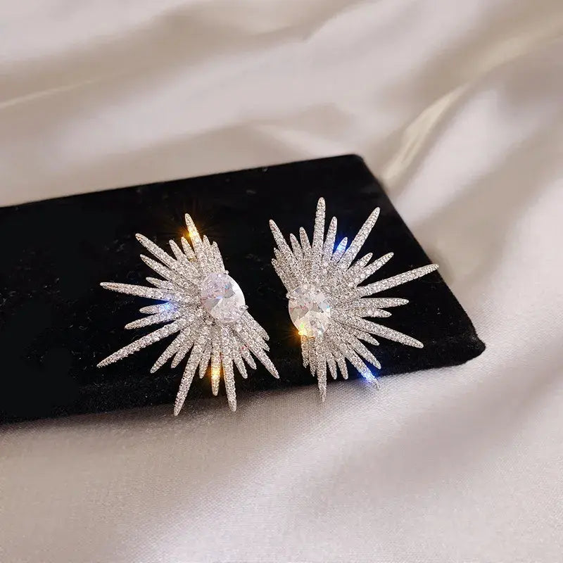 Pendientes con Circonitas en Diseño de Estrella