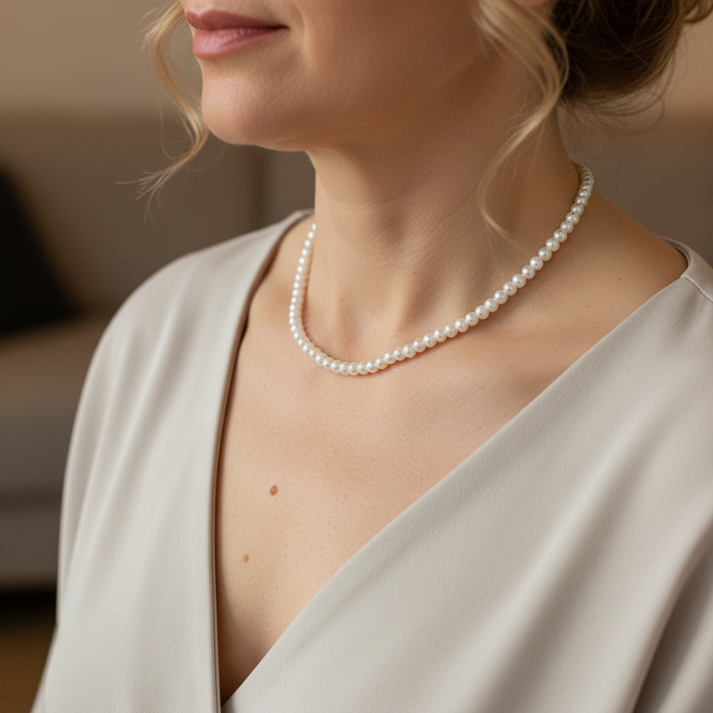 Elegante collar de perlas para looks clásicos y outfits modernos