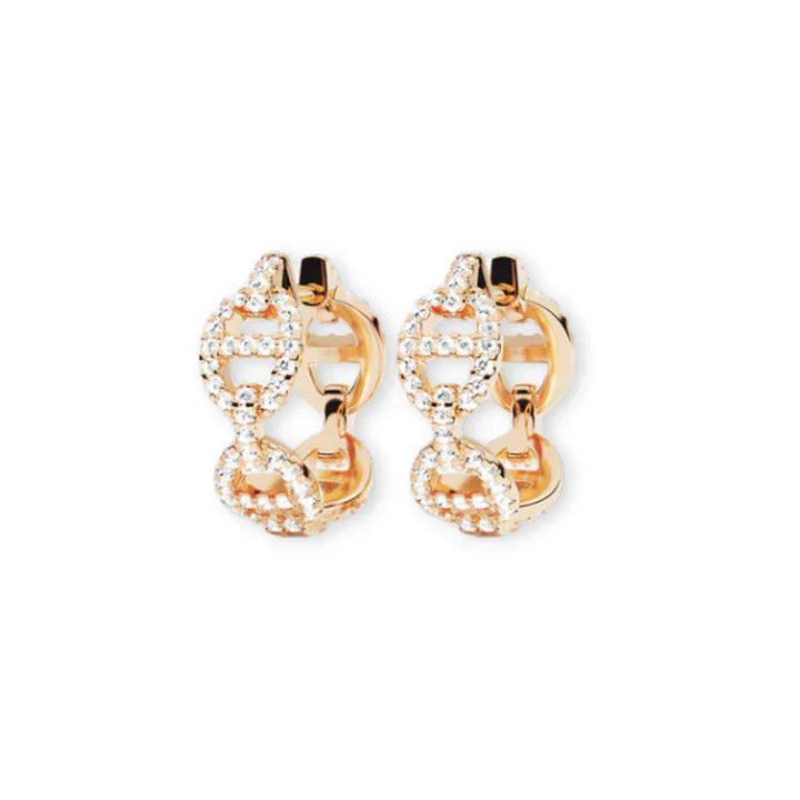 Pendientes con Circonitas en Diseño de Cadena