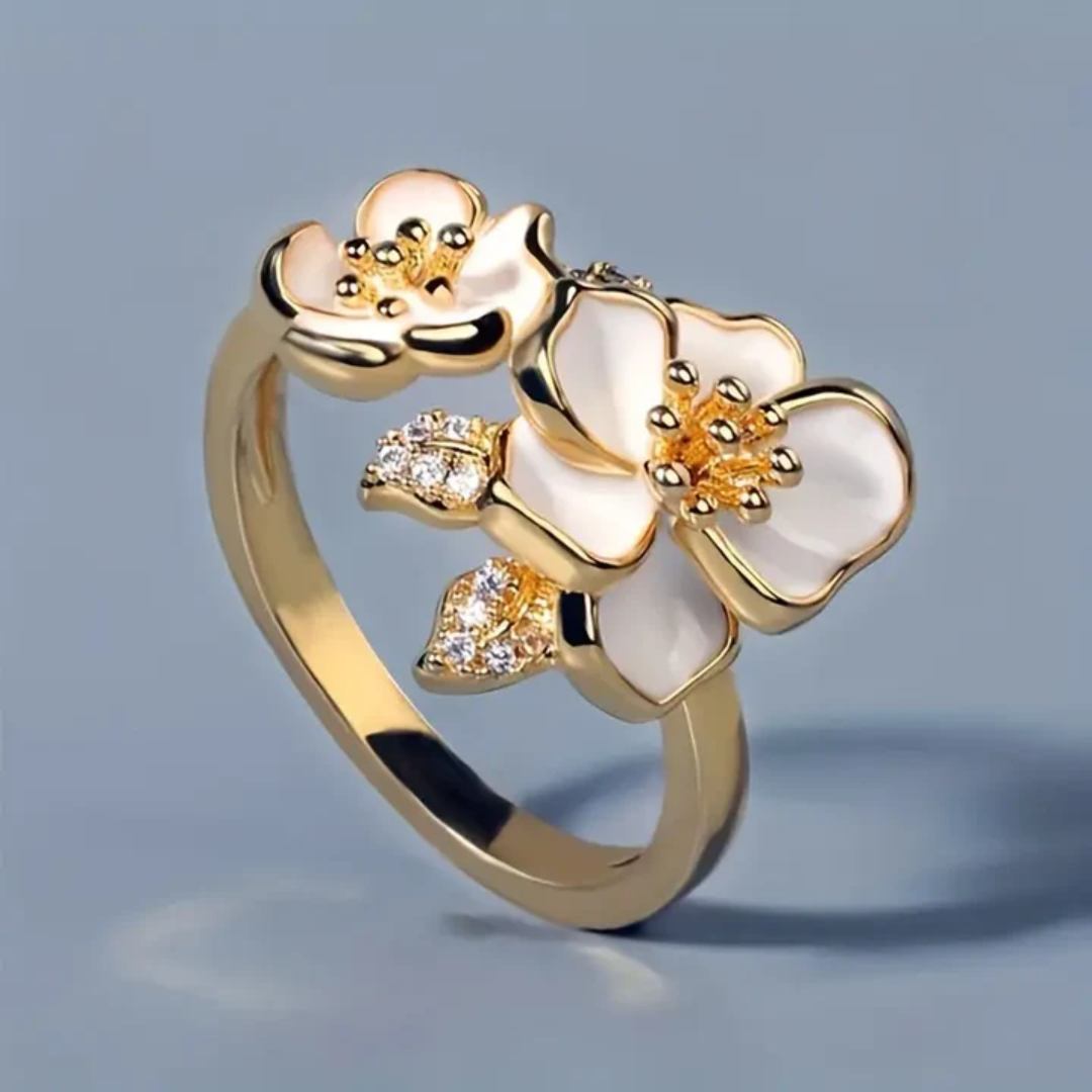 Anillo con cristal azul