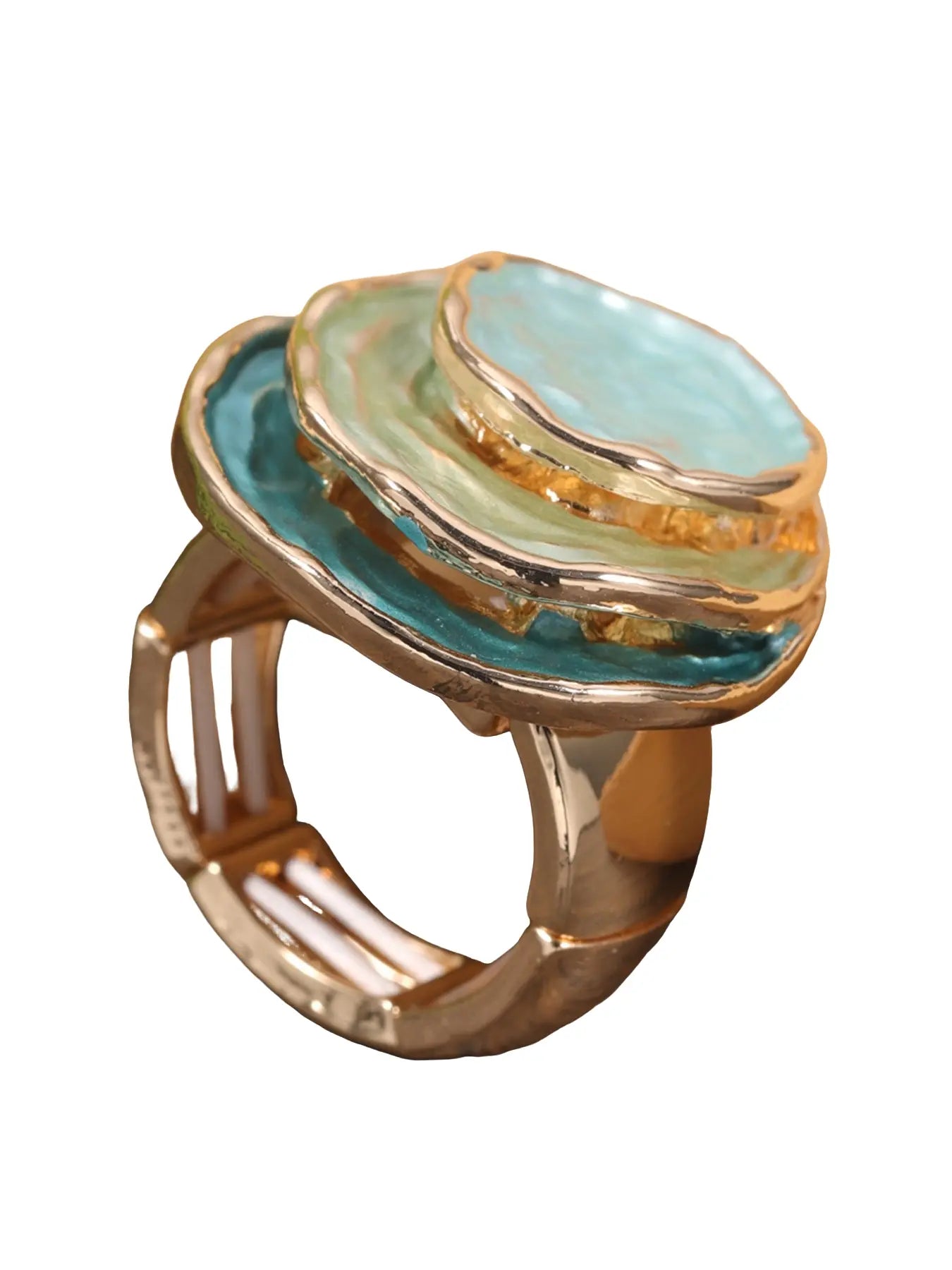 Anillo Vintage de 3 Capas con Esmalte