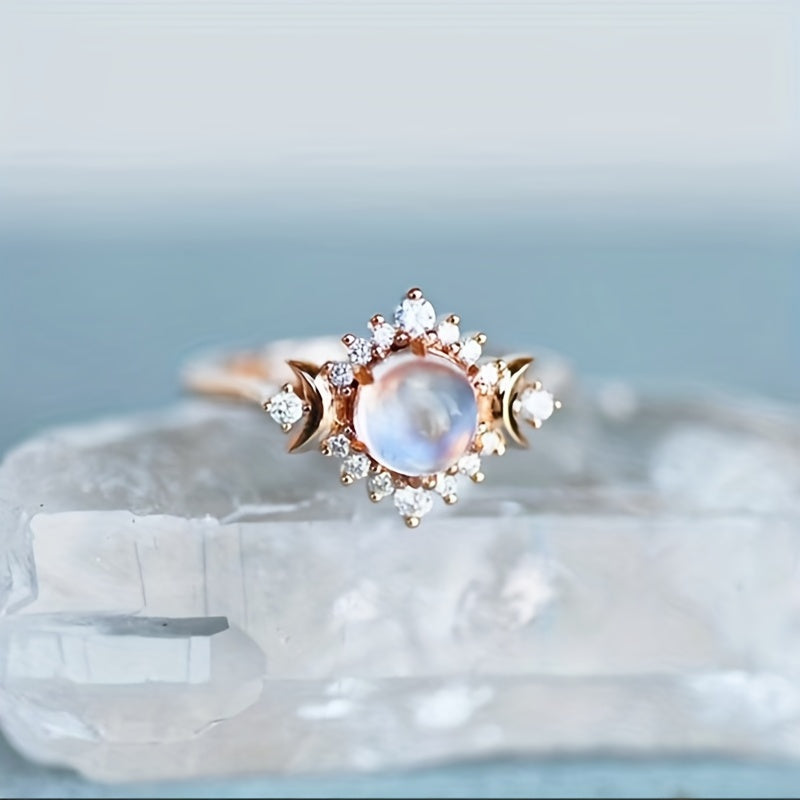 Anillo Eliza con piedra luna