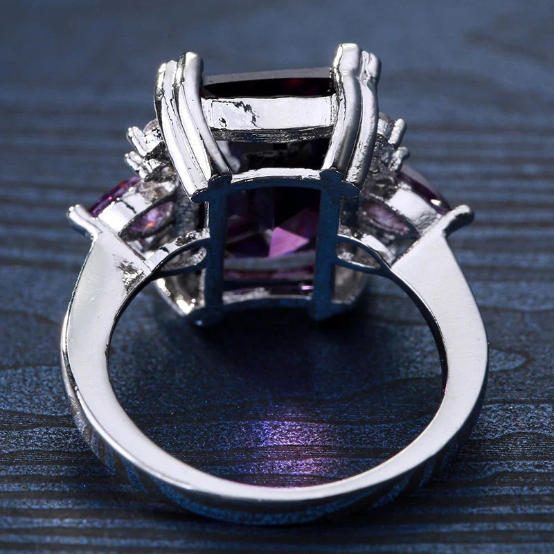 Anillo de Acero Inoxidable con Amatista