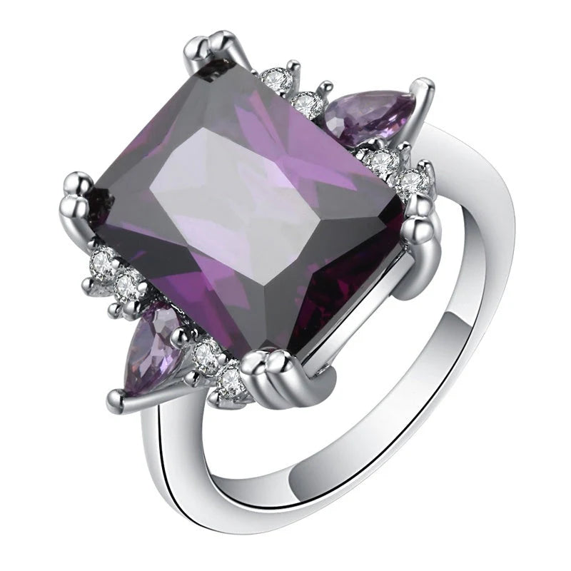 Anillo de Acero Inoxidable con Amatista