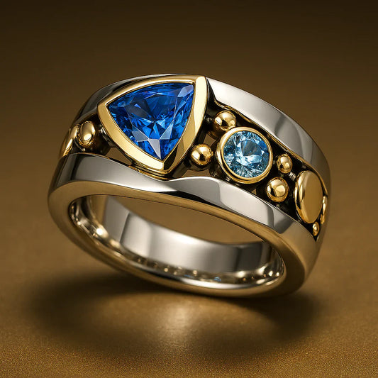 Anillo Vintage Azul — Elegancia Atemporal