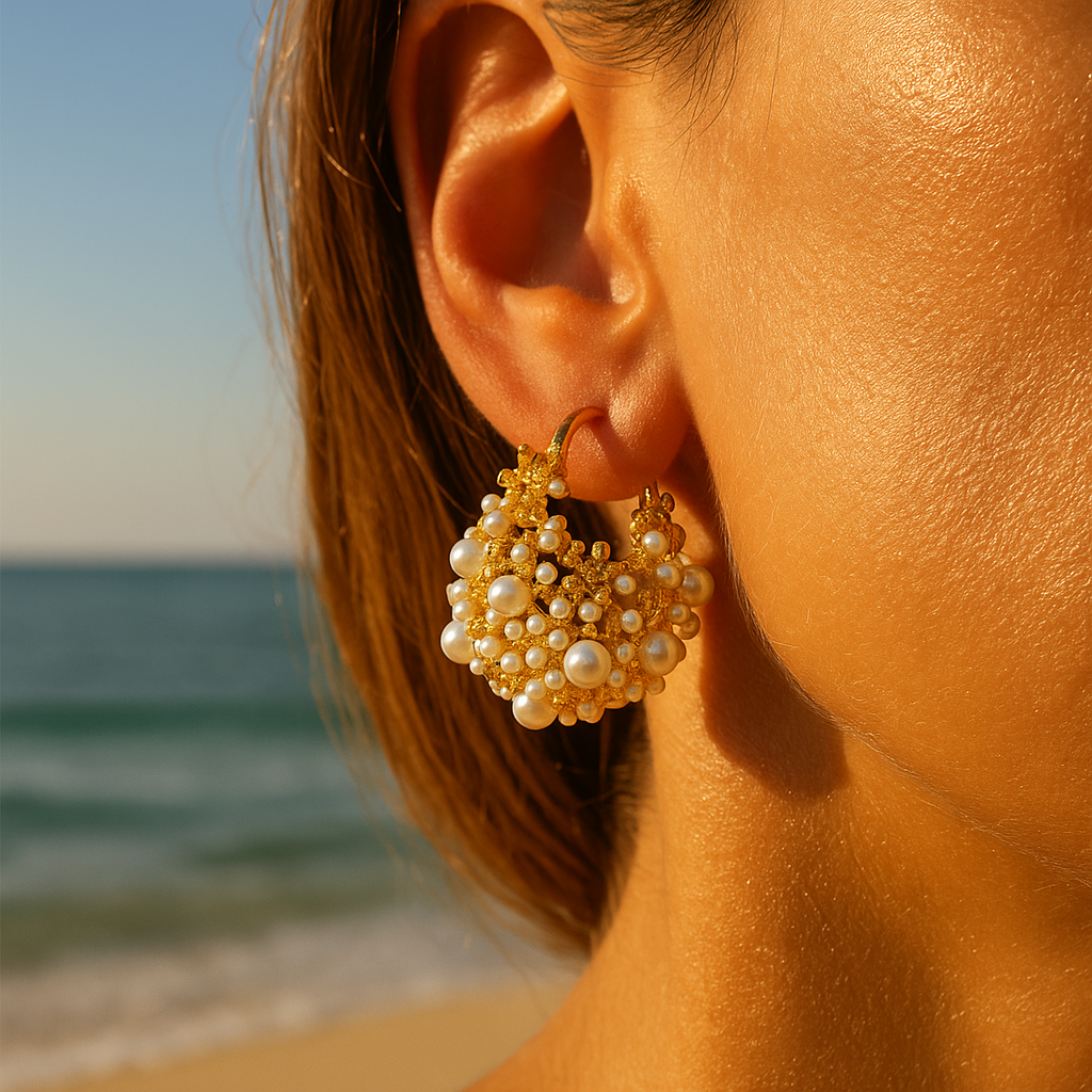 Pendientes de Perlas Inspirados en la Espuma del Mar