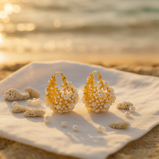 Pendientes de Perlas Inspirados en la Espuma del Mar