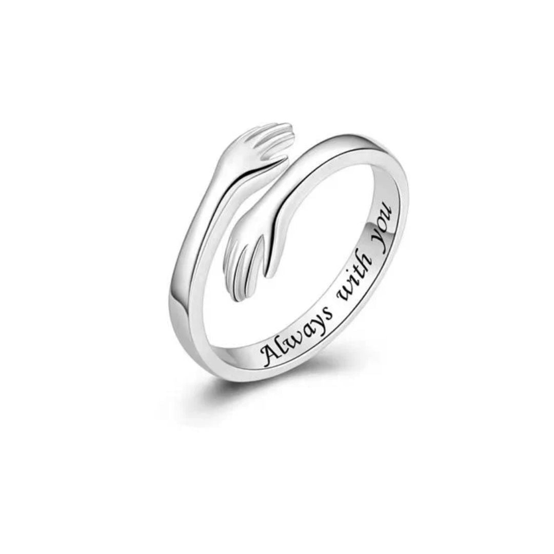 Mía anillo hug ring plata ajustable - Sparkano Marbella