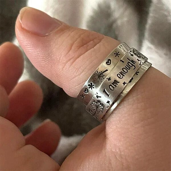 Anillo de Meditación "Soy Suficiente" con Diente de León