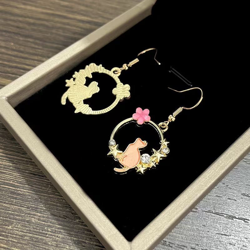Pendientes de Gato Brillantes con Circonitas