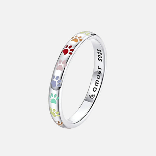 Anillo realizado en plata prueba con dibujo de zarpa