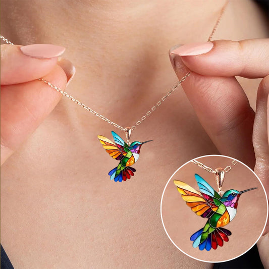 Lúmina collar colgante colibrí dorado - Sparkano Marbella
