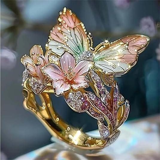 Anillo mariposa con circonitas