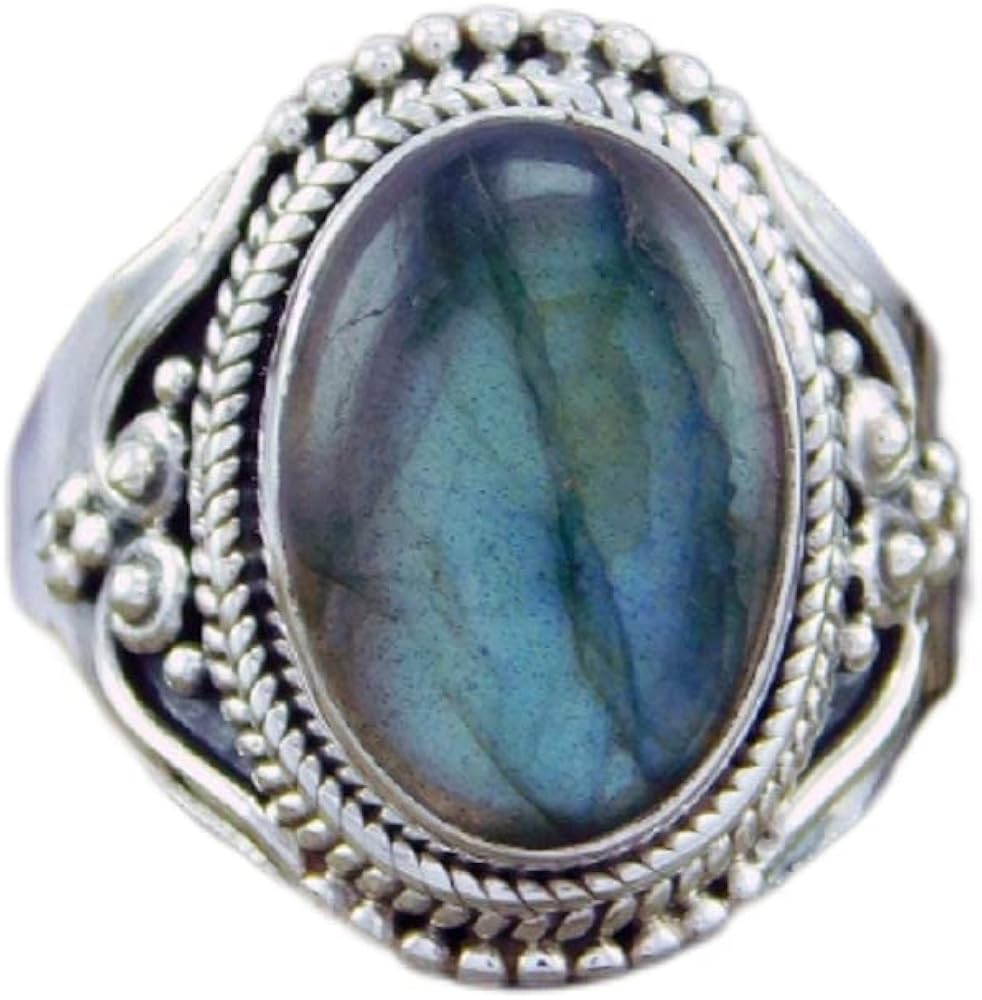 Anillo Vintage de Acero Inoxidable con Piedra de Luna