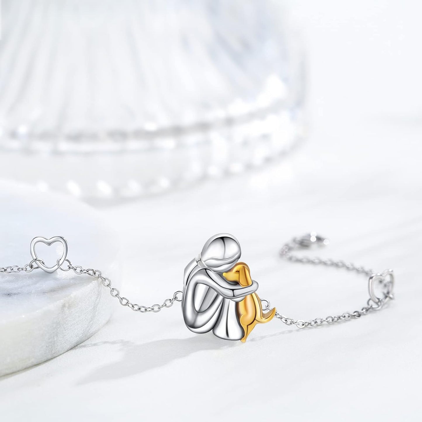 Pulsera de corazón: abrazo entre personas y mascotas