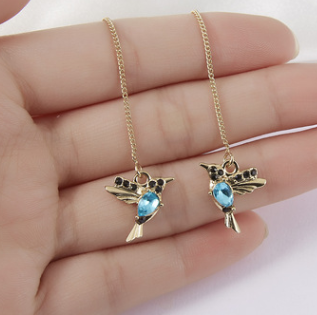 Conjunto de joyas de colibrí con detalles de piedras preciosas brillantes para mujer