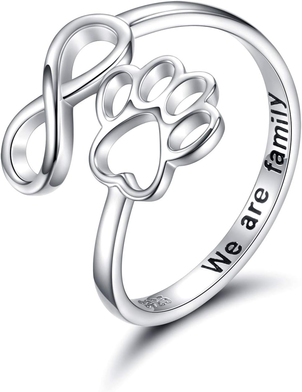 Anillo artesanal con pata y corazón