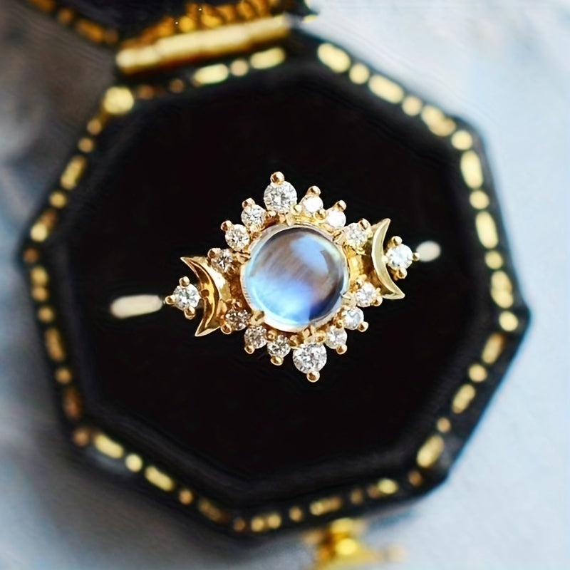 Anillo Eliza con piedra luna