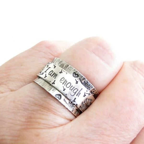 Anillo de Meditación "Soy Suficiente" con Diente de León