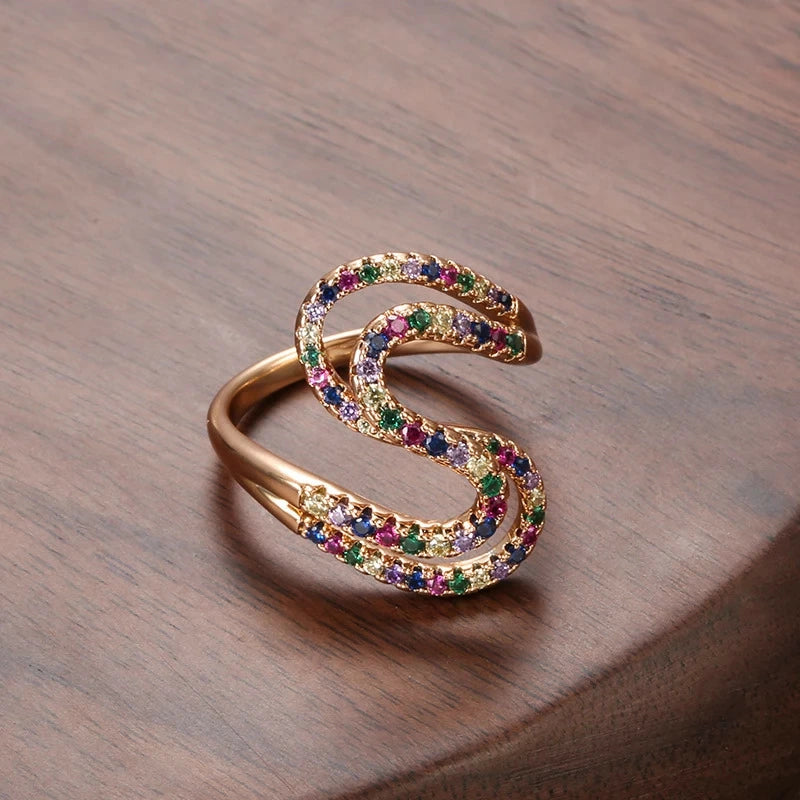 Anillo Elegante con Circonio Cúbico Multicolor