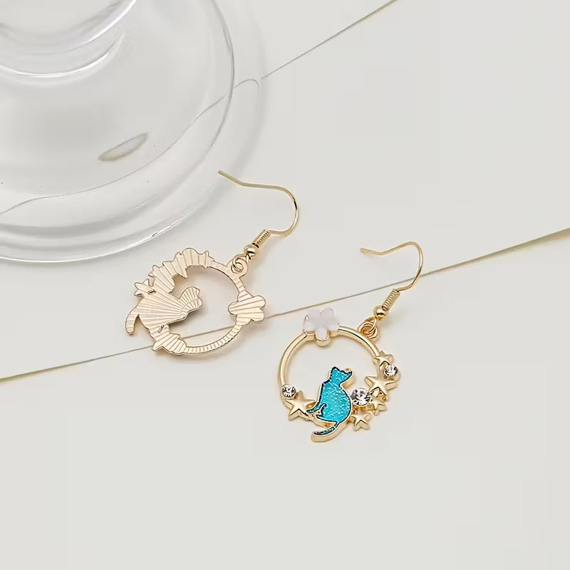 Pendientes de Gato Brillantes con Circonitas