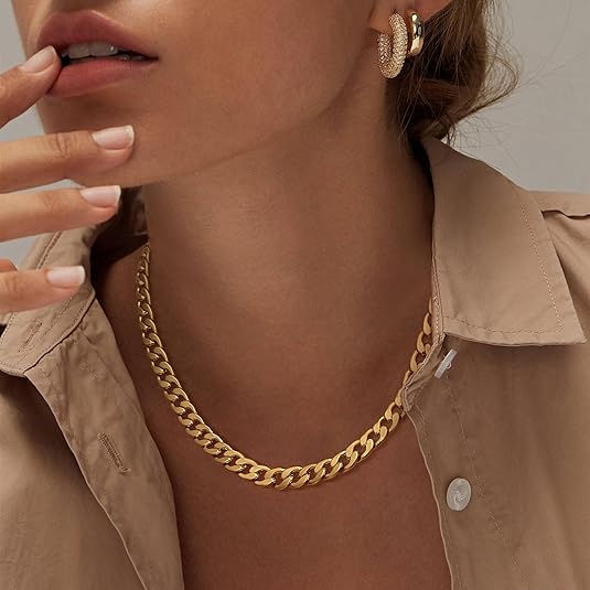 Collar de cadena gruesa para mujer: accesorio de moda