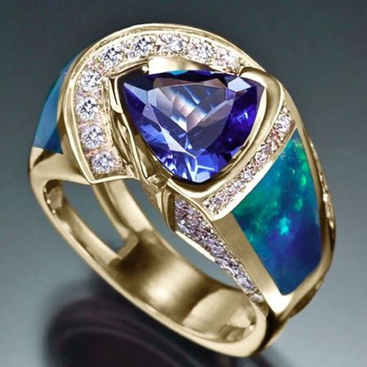 Anillo vintage con piedras rojas