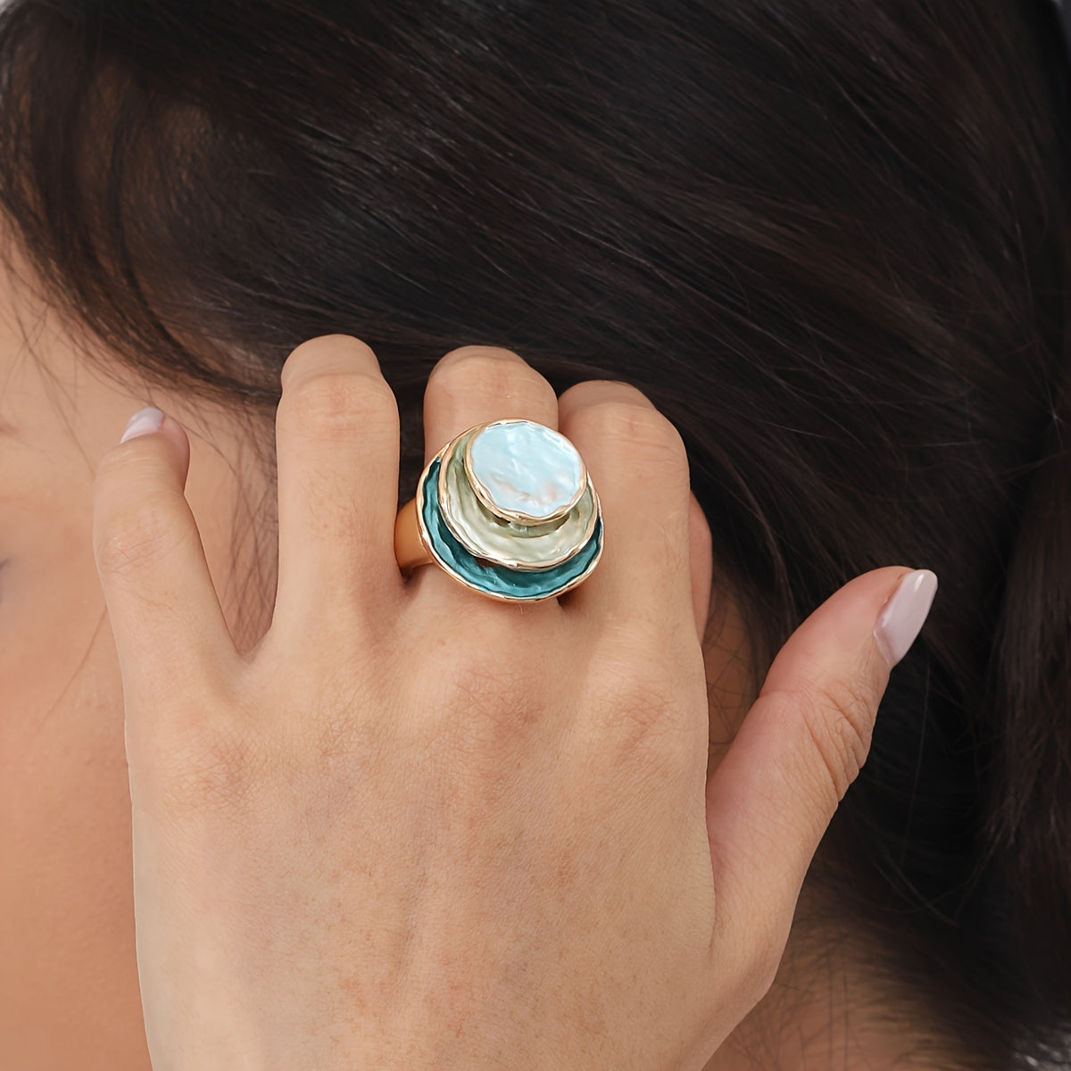 Anillo boho esmaltado en tres capas
