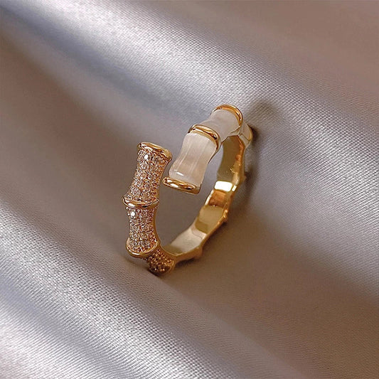 Anillo Bambú Plata y Ópalo