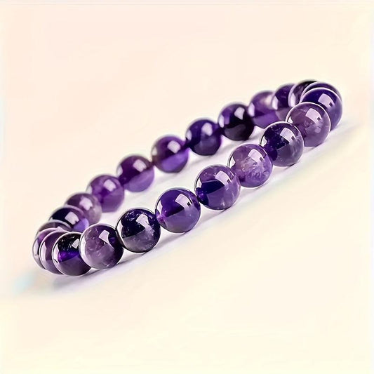 Elegante pulsera de cuentas de amatista para armonía espiritual y estilo