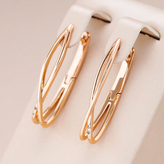 Pendientes de aro elegantes para mujer con brillantes circonitas y diseño moderno