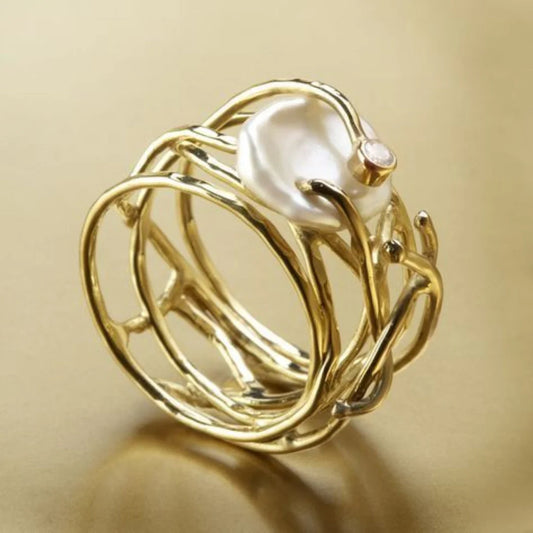 Anillo vintage con perla — Elegancia atemporal