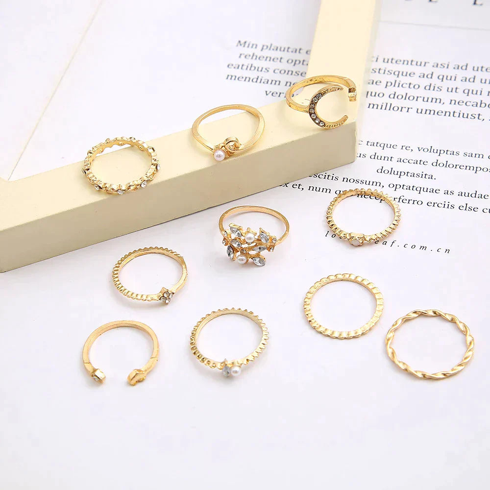 Lote de 10 anillos de estilo bohemio: estilo celestial y romántico