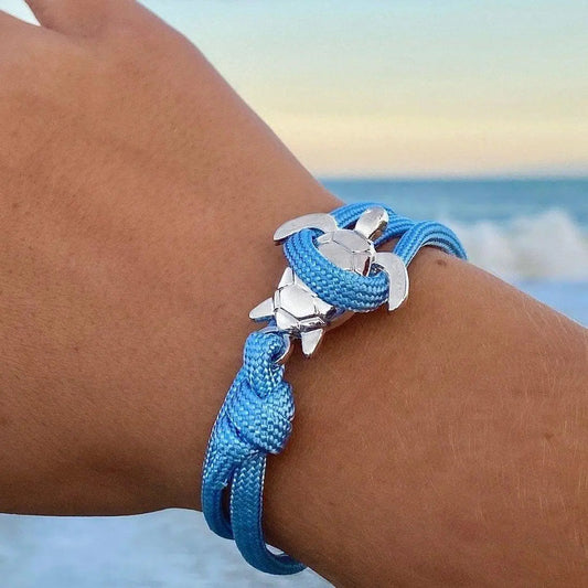 Pulsera de tortuga marítima hecha de cordón para él y para ella
