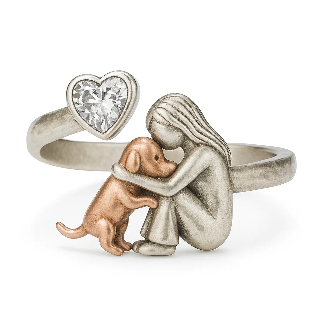 Anillo Abierto "Amor Incondicional" con Circonia Cúbica en Forma de Corazón
