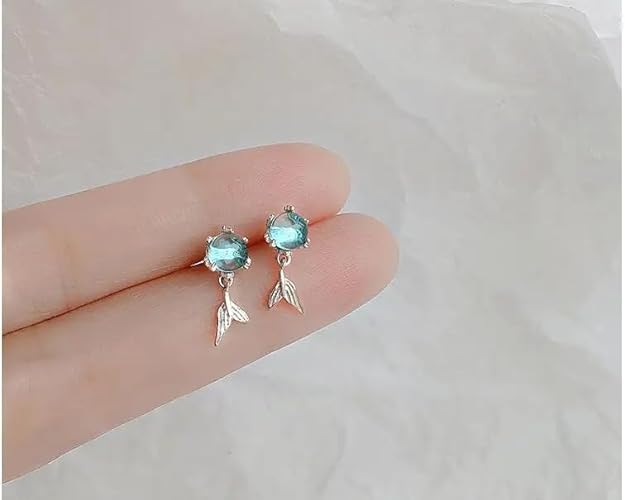Pendientes de Cola de Sirena de Cristal del Océano
