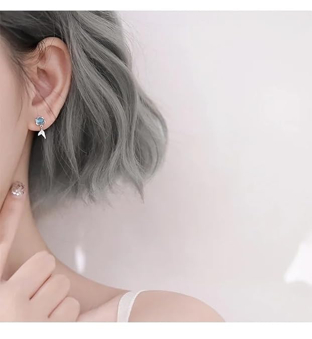 Pendientes de Cola de Sirena de Cristal del Océano