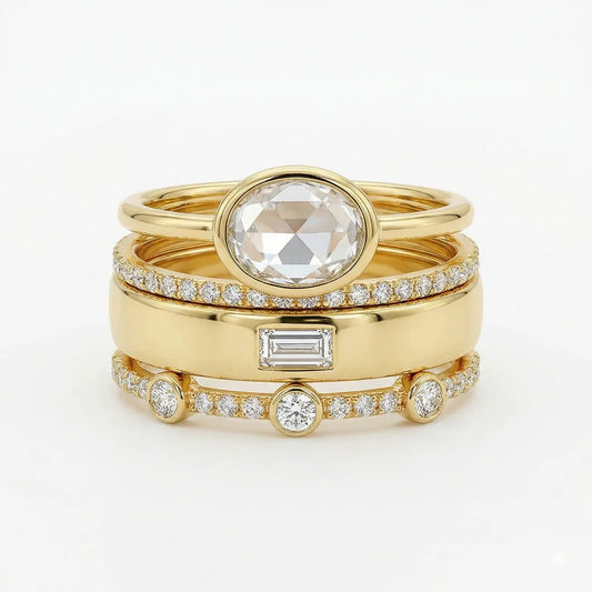 Set de Anillos Vintage con Zirconia Cúbica